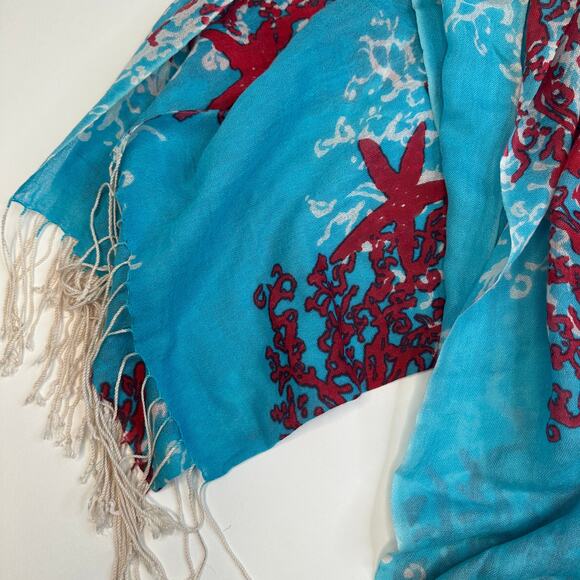 Lilly Pulitzer Coral Cascade Murfee Cashmere Silk Scarf - Picture 4 of 4